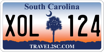 SC license plate XOL124