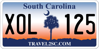 SC license plate XOL125