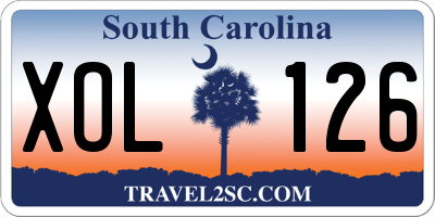 SC license plate XOL126