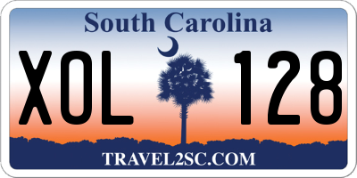 SC license plate XOL128