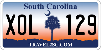 SC license plate XOL129