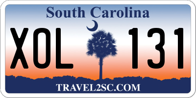 SC license plate XOL131