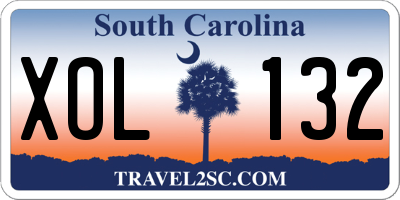 SC license plate XOL132