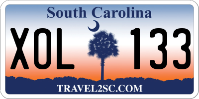 SC license plate XOL133