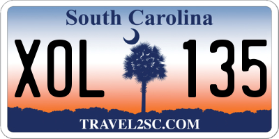 SC license plate XOL135