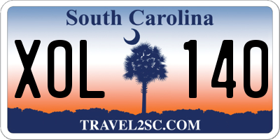 SC license plate XOL140