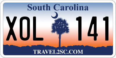 SC license plate XOL141