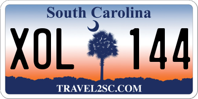 SC license plate XOL144