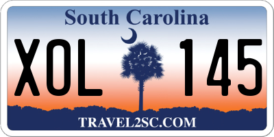 SC license plate XOL145