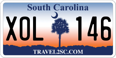 SC license plate XOL146