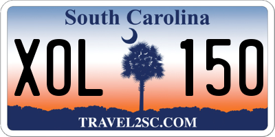 SC license plate XOL150