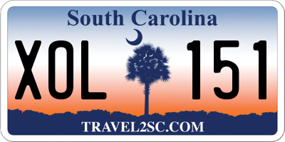 SC license plate XOL151