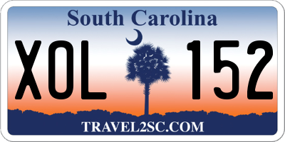 SC license plate XOL152