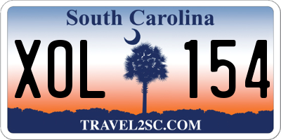 SC license plate XOL154