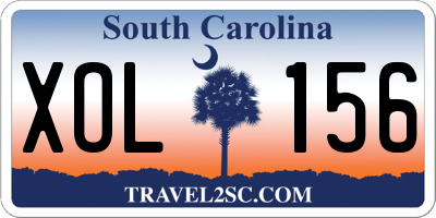 SC license plate XOL156
