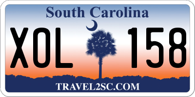 SC license plate XOL158