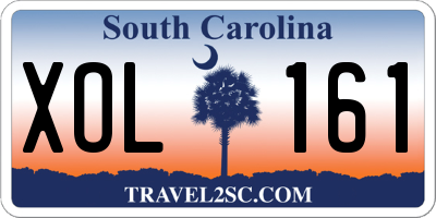 SC license plate XOL161