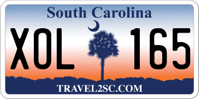 SC license plate XOL165