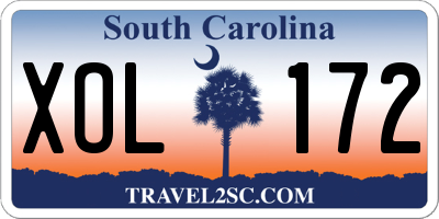 SC license plate XOL172