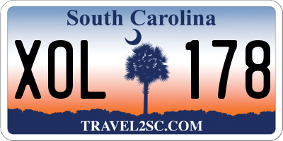 SC license plate XOL178