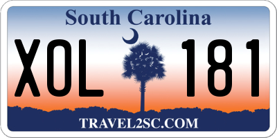 SC license plate XOL181
