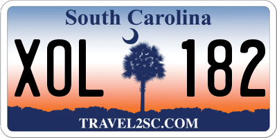 SC license plate XOL182