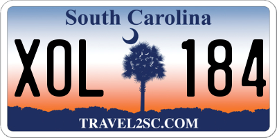 SC license plate XOL184