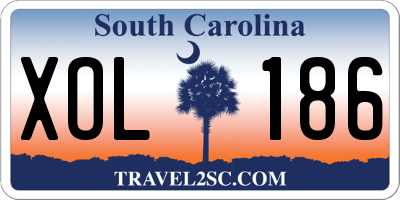 SC license plate XOL186