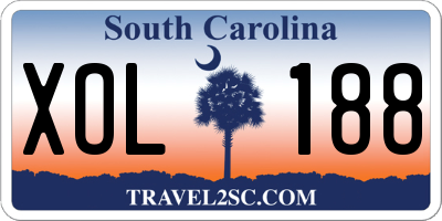 SC license plate XOL188
