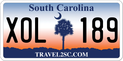 SC license plate XOL189