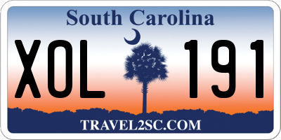 SC license plate XOL191