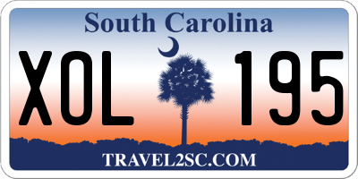 SC license plate XOL195