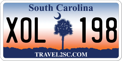 SC license plate XOL198