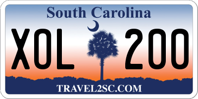 SC license plate XOL200