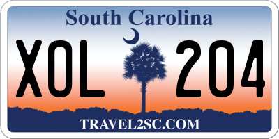 SC license plate XOL204