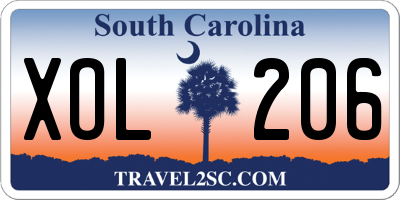 SC license plate XOL206