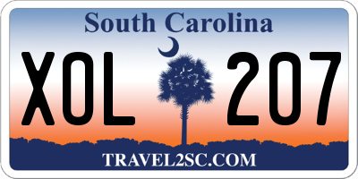 SC license plate XOL207