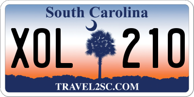 SC license plate XOL210