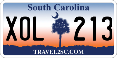 SC license plate XOL213