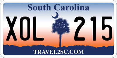 SC license plate XOL215