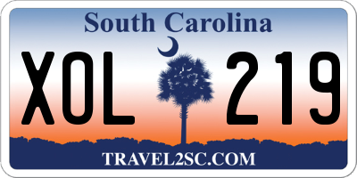 SC license plate XOL219