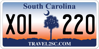SC license plate XOL220