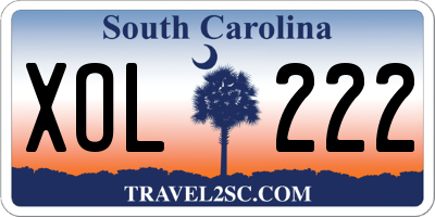 SC license plate XOL222