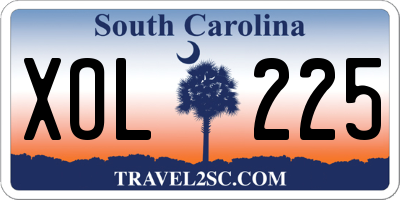 SC license plate XOL225