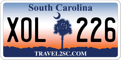 SC license plate XOL226