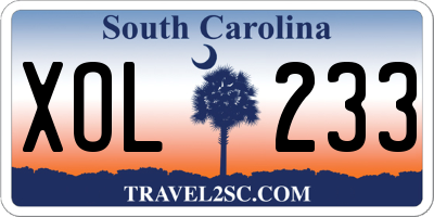 SC license plate XOL233