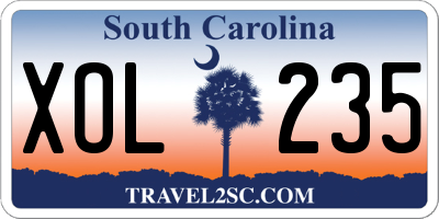 SC license plate XOL235