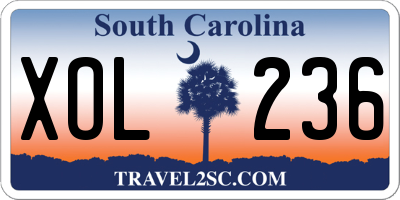 SC license plate XOL236