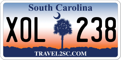 SC license plate XOL238