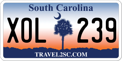 SC license plate XOL239
